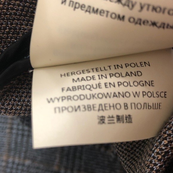 Riani 16 Plaid Blazer Grey Plaid 2 Pocket Stretchy Brand New Excellent Condition - Picture 9 of 10